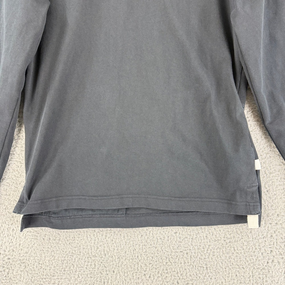 Nike Long Sleeve Shirt Mens Small Black Embroidered Logo Split Hem Crewneck - Picture 5 of 15